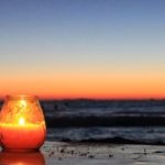 candle on the beach