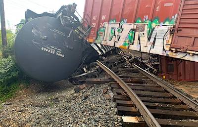 Train derailment near Rileyville