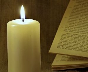 candle and book