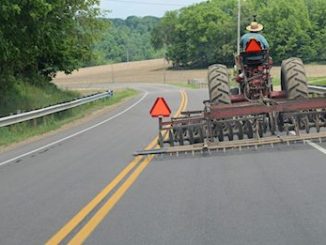 Tractor on the road