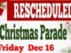Luray Christmas Parade rescheduled