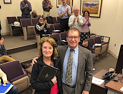 Lois Shaffer and Mayor Jerry Dofflemyer