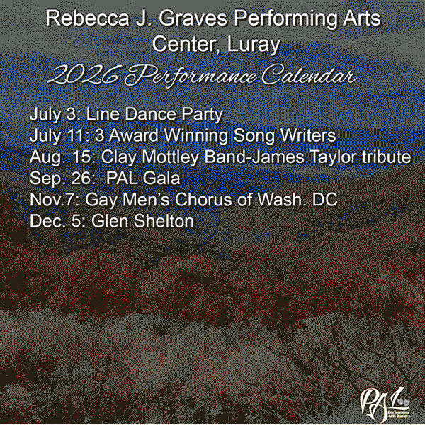Monthly Live performances in downtown luray PAL Ad June 17, 2026